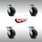 Service Caster 5 Inch Stainless Steel Polyolefin Wheel Swivel Caster Set with Roller Bearings SCC-SS30S520-POR-4 - alternate 3